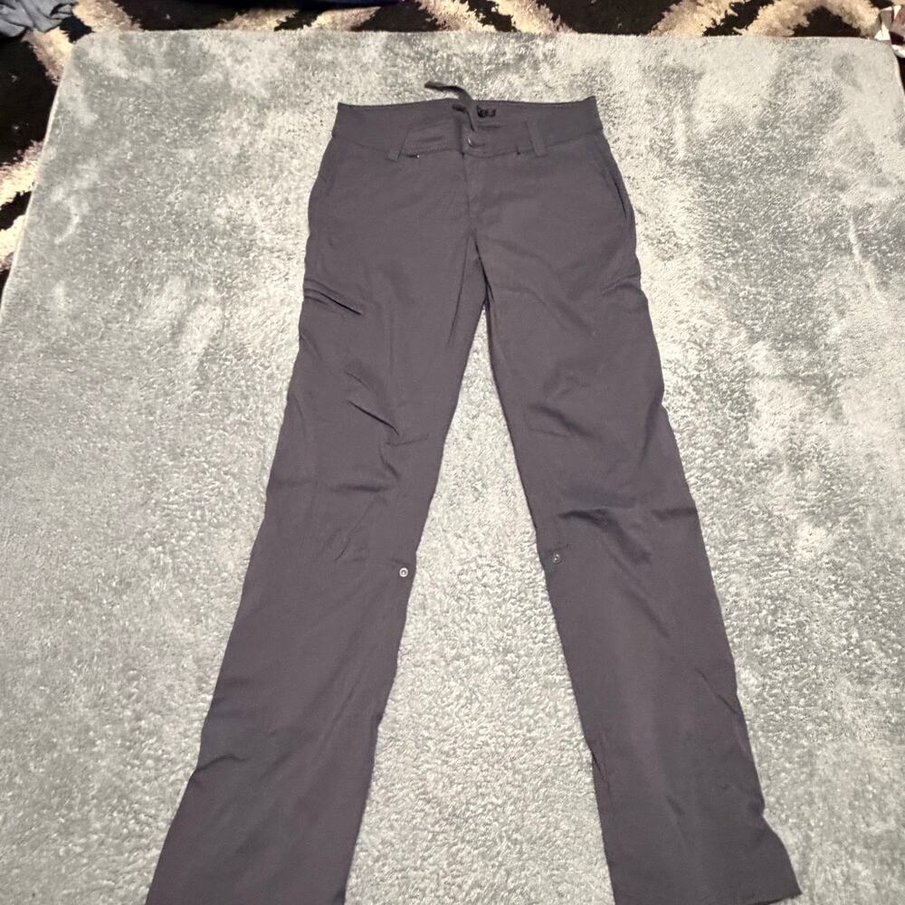 Prana Pants Womens 4 (31x31.5) Halle’s Roll Up Gray Non Hiking Convertible